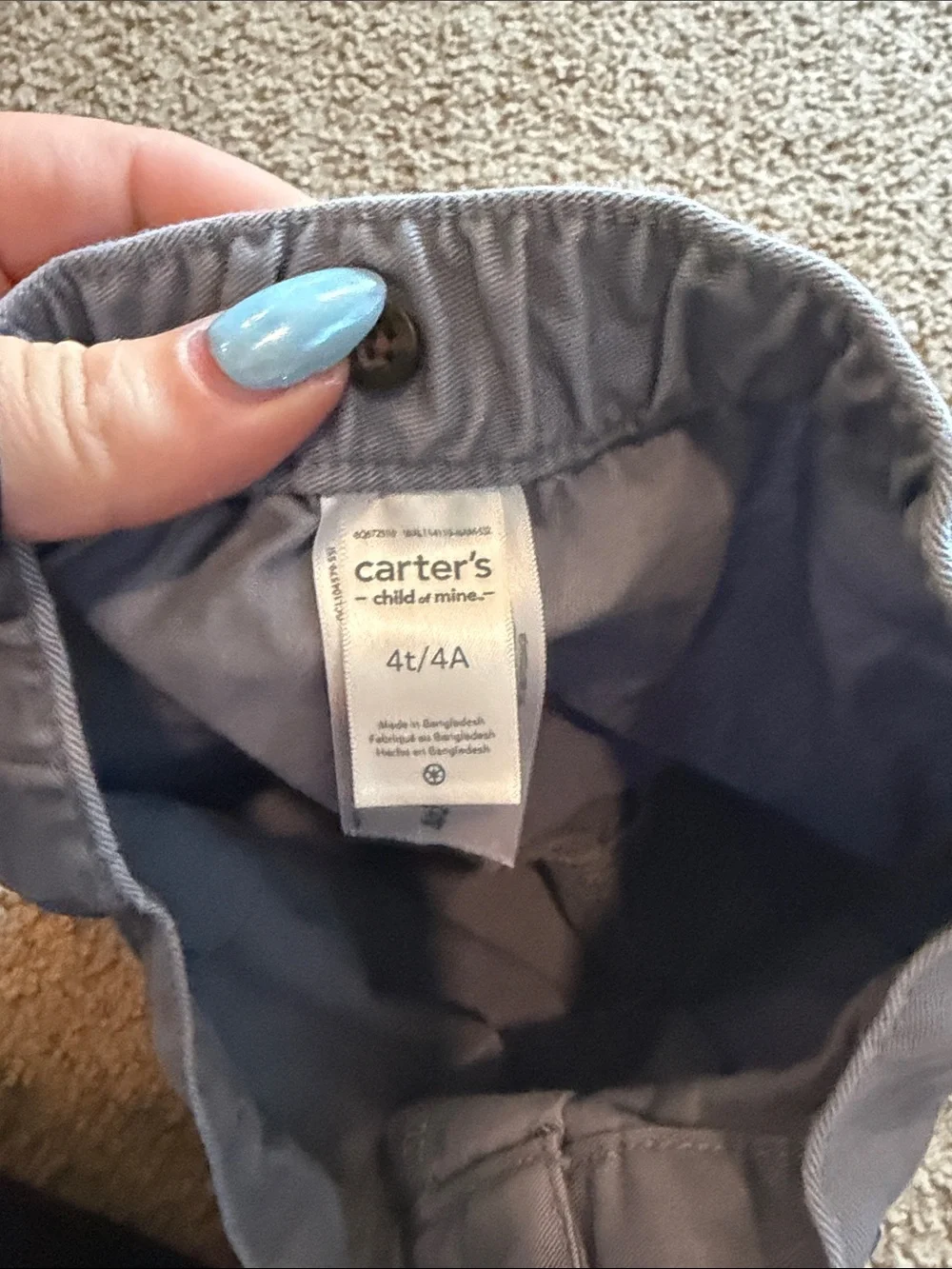 B15 Lot of 2 4t Kids Cotton Shorts - Blue and Khaki |